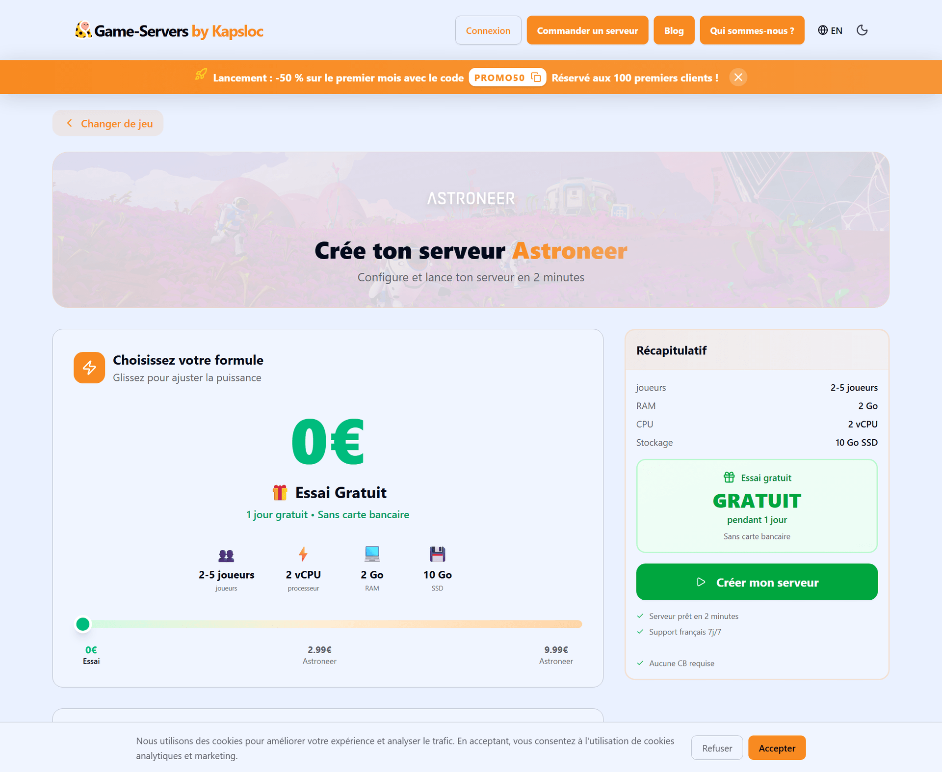 Konfigurator: einen astroneer-Server mit wenigen Klicks erstellen