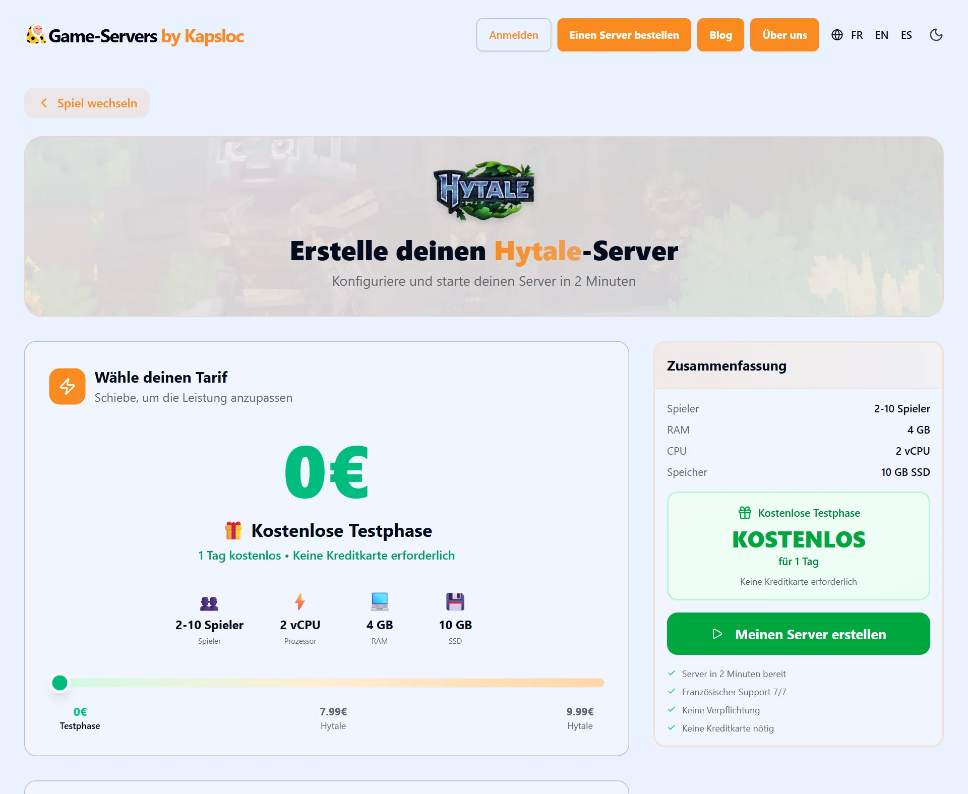 Konfigurator: einen Hytale-Server mit wenigen Klicks erstellen