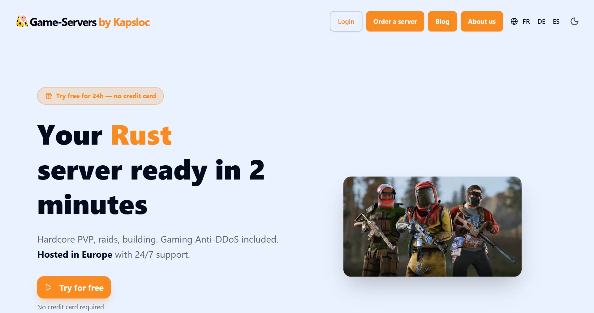 Create a Rust server online, ready in 2 minutes — Game-Servers by Kapsloc