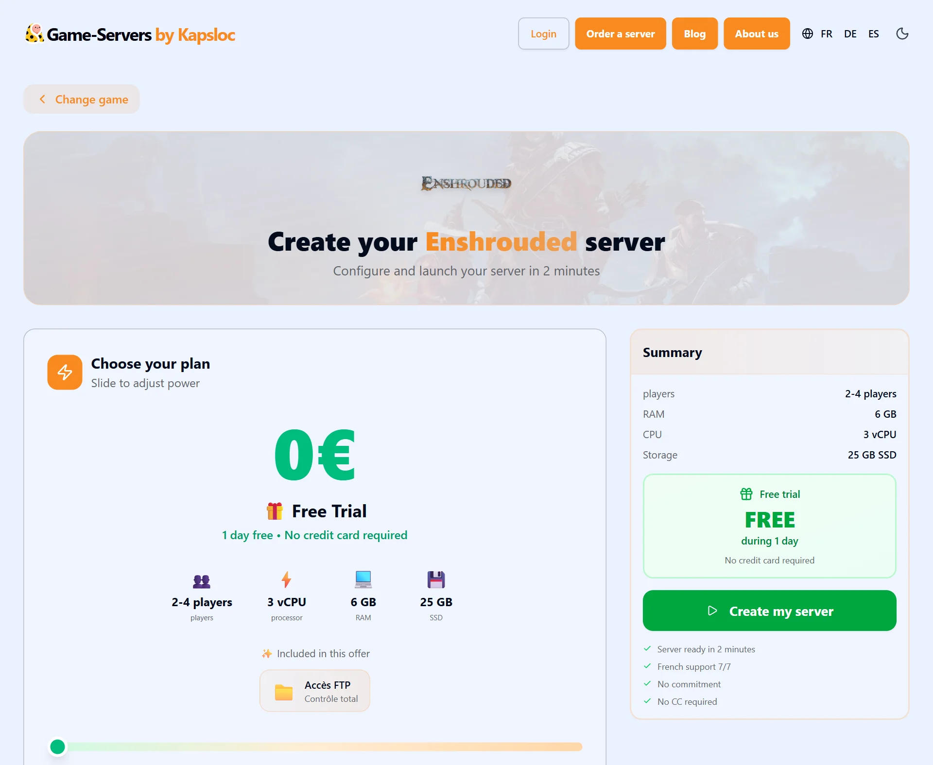 Configurator: create an Enshrouded server in a few clicks