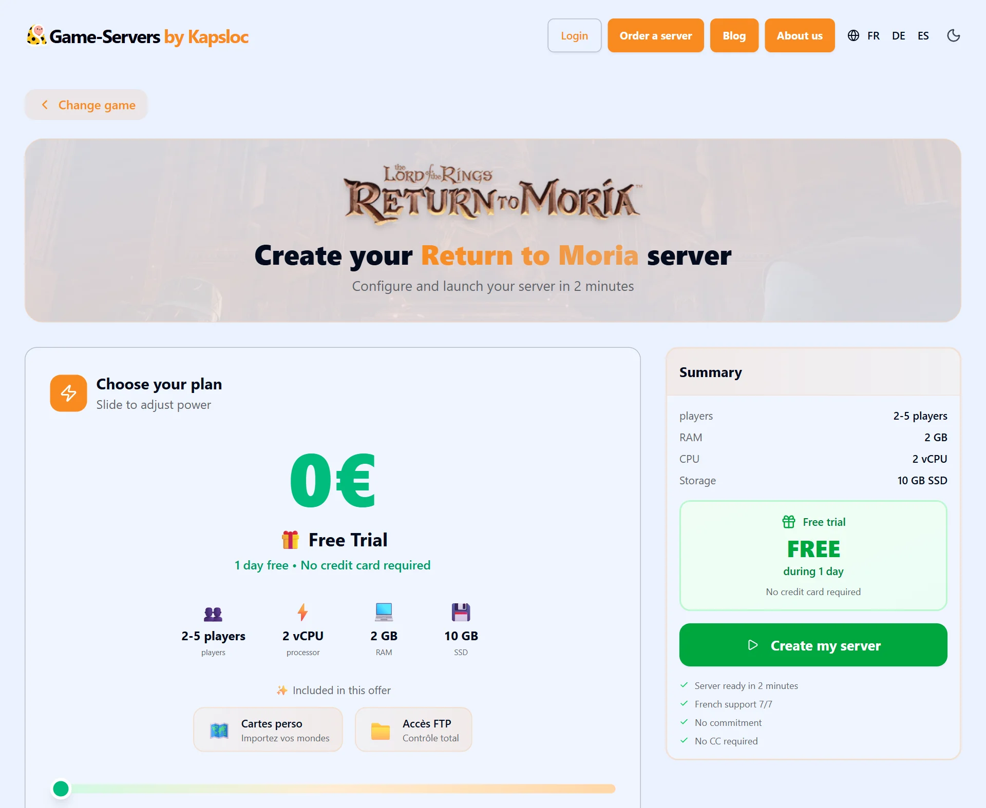 Configurator: create a returntomoria server in a few clicks
