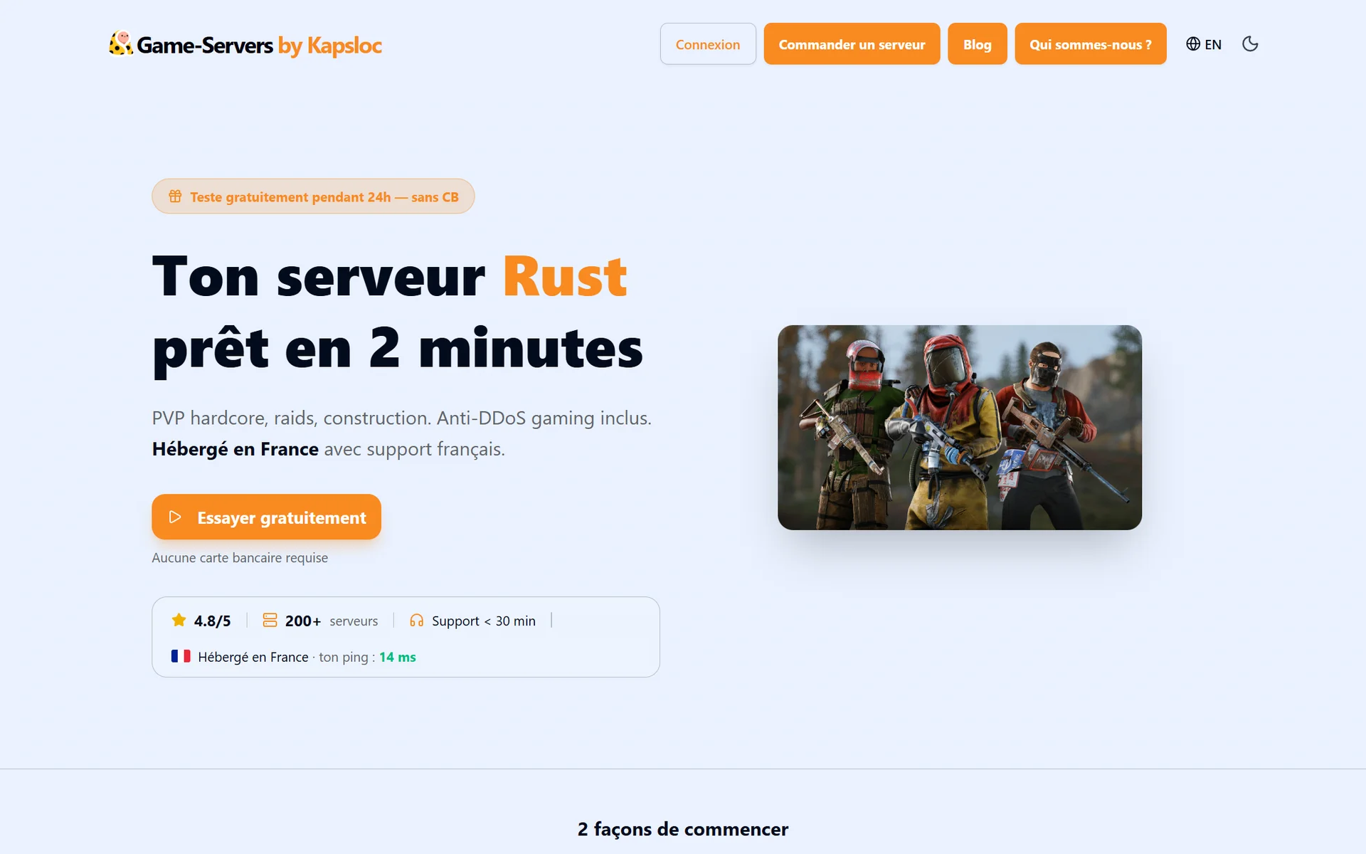 Rust-Server online erstellen, in 2 Minuten startklar — Game-Servers by Kapsloc