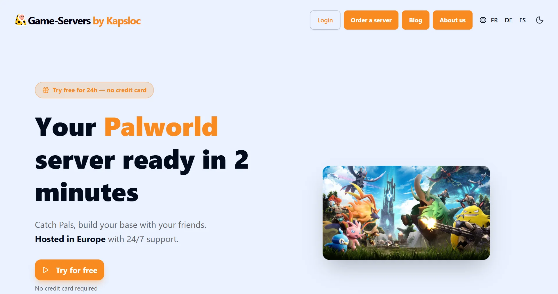 Create a Palworld server online, ready in 2 minutes — Game-Servers by Kapsloc