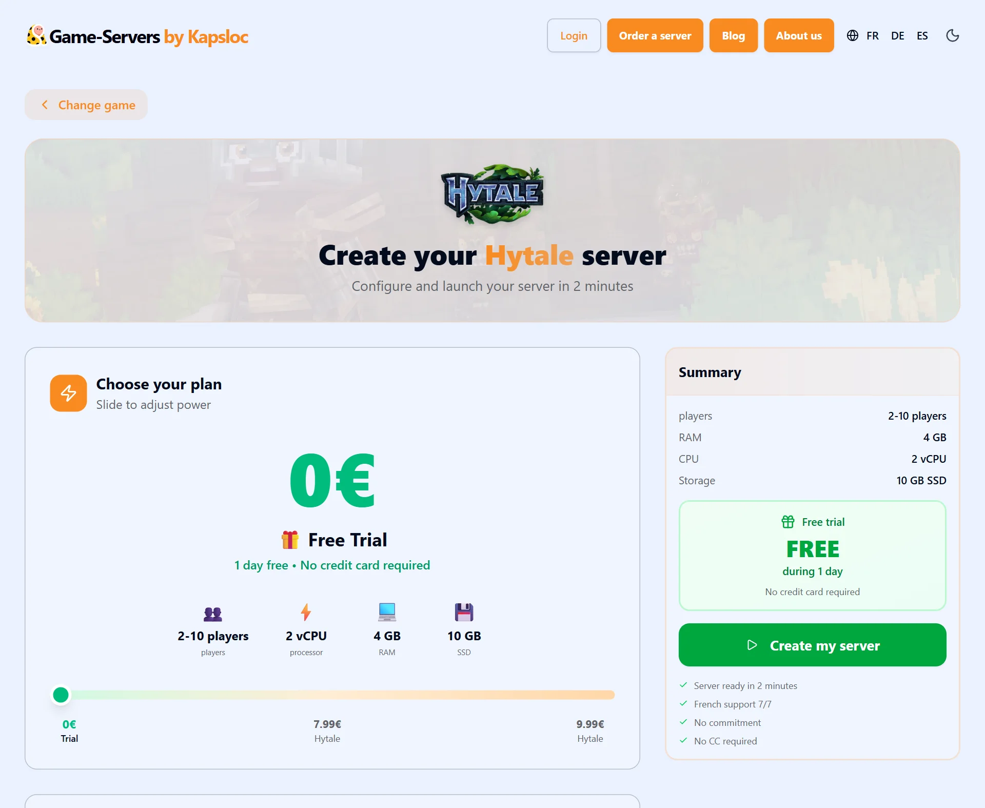 Configurator: create a Hytale server in a few clicks