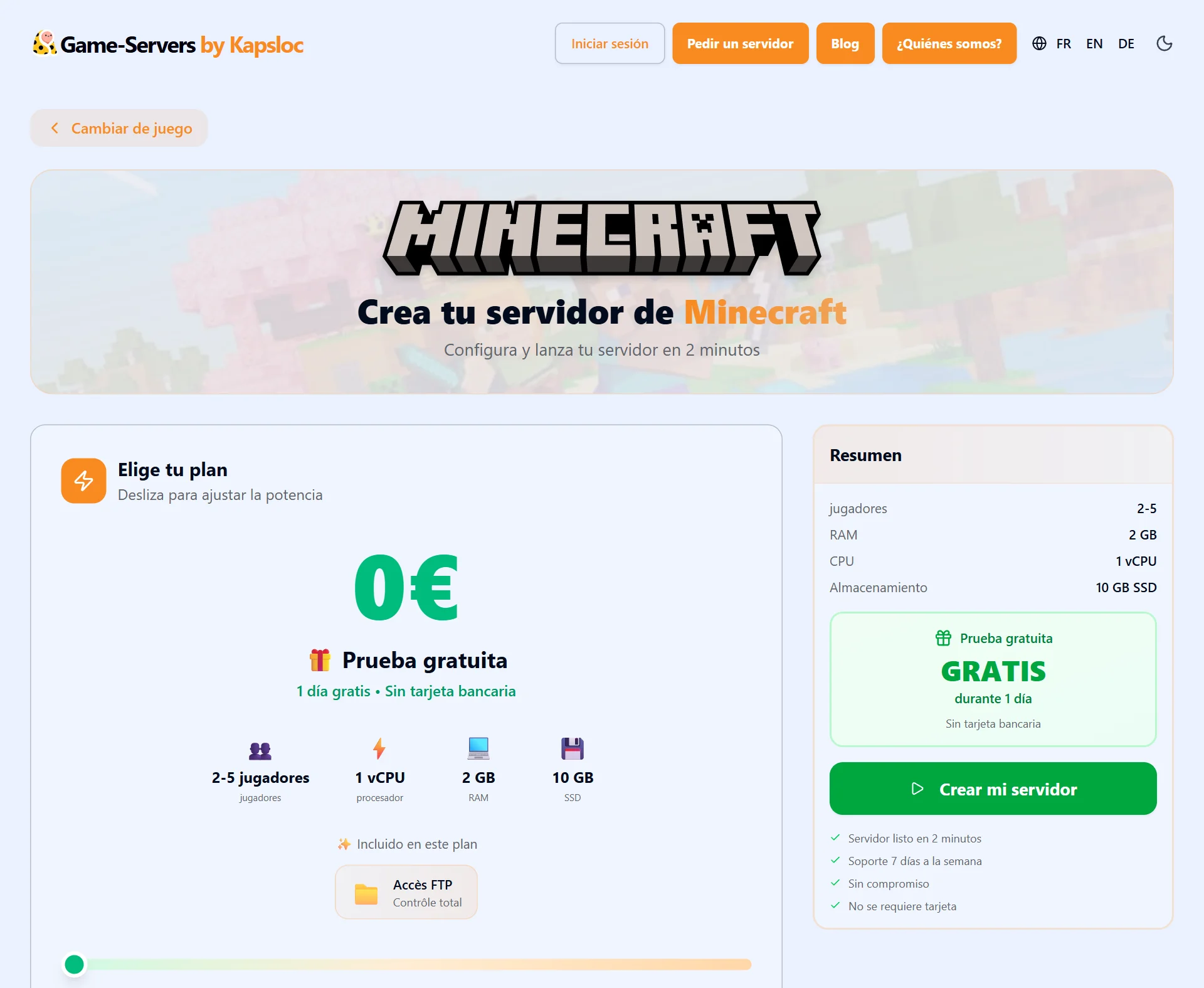 Configurador: elegir el tipo Paper para un servidor Minecraft con plugins